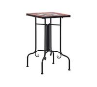 Table de bistro mosaïque Terre cuite et blanc Céramique