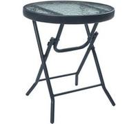 Vidaxl Table De Bistro Noir 40x46 Cm Acier Et Verre