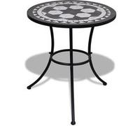 Table de bistro Noir et blanc 60 cm Mosaïque Noir G