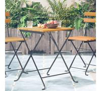 Table de bistro pliante 55x54x71cm Bois acacia solide et acier vidaXL