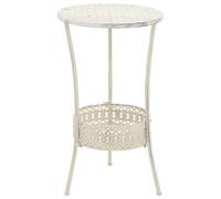 vidaXL Table de bistro Style vintage Ronde Métal 40 x 70 cm Blanc