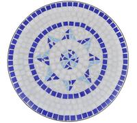 Table de bistro/Table de bar de jardin, lemon, Bleu et blanc 60 cm Mosaïque TT329