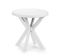 Table de bistro Table de jardin ronde en plastique Ø 70 cm Don Blanc Table de balcon terrasse Table