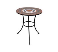 Table de bistro Terre cuite et blanc 60 cm Mosaïque