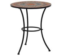 Table de bistro - VIDAXL - Mosaïque - 60 cm - Céramique - Gris et orange