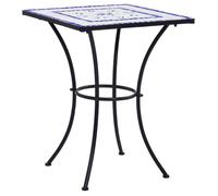 vidaXL Table de bistro mosaïque Bleu et blanc 60 cm Céramique
