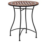 Vidaxl Table De Bistro Mosaïque Marron 60 Cm Céramique