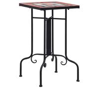 vidaXL Table de bistro mosaïque Terre cuite et blanc Céramique