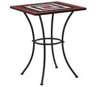 vidaXL Table de bistro mosaïque Terre cuite et blanc 60 cm Céramique 46708