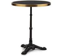 blumfeldt Patras Lux - Table bistrot de Jardin Style Art Nouveau, Plateau en marbre Ø 57,5 cm, Hauteur 72 cm, pour intérieur et extérieur, résistant aux intempéries, Base carrée en Fonte - Noir