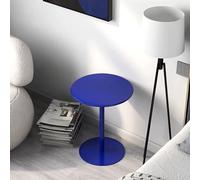 Table de bistrot circulaire avec base en métal - Table de bar haute - Petite table ronde de style nordique - Table d'appoint de cuisine et de salle à manger - Assemblage facile pour le salon