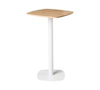 Table de Bistrot de Jardin Rustique Base Métallique 60x60cm Marron Clair Blanc