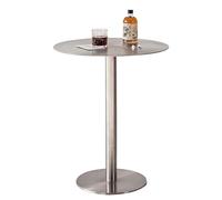 Table de bistrot d'extérieur 40 cm/50 cm, base ronde en métal, table de cocktail imperméable pour salon, café, balcon et terrasse, en acier inoxydable argenté, table de pub élégante