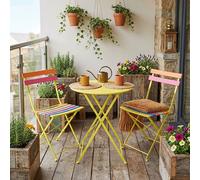 Table De Bistrot En Fer Harms Vert Multicolore Ensemble 3 Pièces Pliable