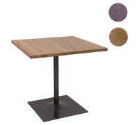 Table de bistrot HWC-H10, table de bar, gastronomie industrielle bois d'orme certifié MVG 75x80x80cm brun clair