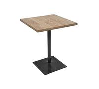 Table de bistrot HWC-H10, table de bar, industrielle Gastro métal orme massif 70x70cm brun clair