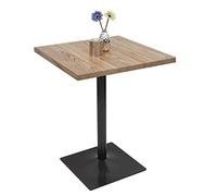 Mendler Table de bistrot HWC-H10 – Orme certifié MVG 76×60×60 cm – Brun clair