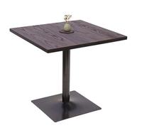 Table de bistrot HWC-H10, table de bar, gastronomie industrielle bois d'orme certifié MVG 75x80x80cm brun foncé