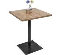 Table de bistrot HWC-H10, table de bar, gastronomie industrielle bois d'orme MVG 76x60x60cm ~ brun clair