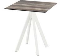 Table de bistrot Infinity avec piètement blanc + plateau HPL noir 70x70 cm