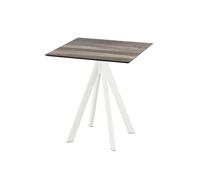 Table de bistrot Infinity avec piètement blanc + plateau HPL noir 70x70 cm Veba