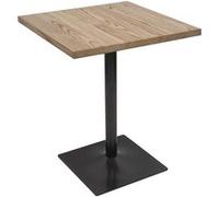 Table de bistrot HWC-H10, table de bar, industrielle Gastro métal orme massif 70x70cm brun clair