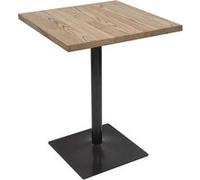 Mendler Table de bistrot HWC-H10 – Orme certifié MVG 76×60×60 cm – Brun clair