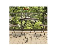 Table de bistrot pliante Gris 55x54x71 cm Résine tressée, salon de jardin, mobilier d'extérieur, table pliante, table à manger, table
