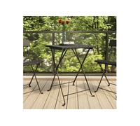 Table de bistrot pliante Noir 55x54x71 cm Résine tressée