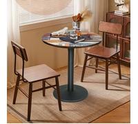 Table de bistrot Rond en bois et métalLvhcmfohm - Table de salle à manger motif colorblock coloré - Table à Manger H 75cm