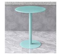 Table de bistrot ronde en fer et métal pour l'extérieur, petite table d'appoint pour canapé, table basse, table à thé, table à dessert, table de réunion, bleu clair, 48 x 48 cm