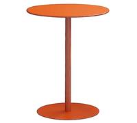 Table de bistrot ronde en métal pour intérieur ou extérieur, jardin, salle à manger et bar, base en fer robuste, orange, 40,5 x 50,1 cm