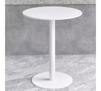 Table de bistrot ronde en métal - Table de cocktail haute pour la maison, la cuisine, la salle à manger et le bureau - Table d'appoint blanche élégante pour espaces de vie intérieurs et extérieurs