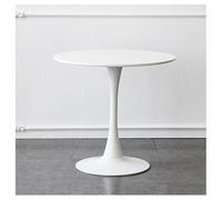 Table de bistrot ronde moderne de 70 cm en MDF blanc pour petite cuisine et salle à manger, table guéridon élégant motif tulipe pour les espaces de vie et de salle à manger