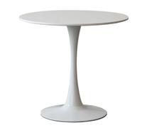 Table de bistrot ronde moderne en MDF blanc avec motif tulipe pour petites cuisines et salles de séjour - Disponible en 50/60/70/80/90 cm - Meuble élégant et peu encombrant