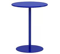 Table de bistrot ronde pour intérieur et extérieur - Table basse en fer robuste pour jardin et bar à domicile - Bleu - 48 x 62 cm