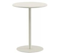 Table de bistrot ronde pour intérieur/extérieur, table basse en fer robuste pour jardin, salle à manger et bar à domicile (48 x 56 cm, beige)
