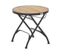 Table de Bistrot Rustique Moderne en Bois d'Acacia Structure en Acier Meuble de