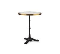 Blumfeldt Table bistrot Patras Lux - Art Nouveau, plateau marbre Ø57,5 cm, H72 cm, base fonte blanc