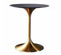 Table De Bistrot Table À Manger Dessus De Table en Granit Moderne Base en Métal Guéridon Table Tulipe Table De Cuisine Ronde pour 2-4 Personnes Petit Espace Table D'appoint À La Maison Table