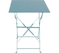 Table de bistrot Table pliante Table de camping Métal Turquoise L60xH71cm