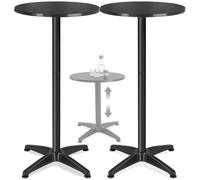 Table de bistrot - TECTAKE - table de café - frédéric - résistant aux intempéries, réglable, plateau mdf - 67x67x70-110 cm - noir