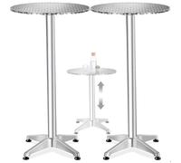 Table de bistrot - TECTAKE - table de café, frédéric, résistante aux intempéries, réglable, mdf, 67 x 67 x 70/110 cm - aluminium