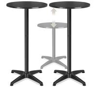 Table de bistrot - TECTAKE - table de terrasse, viktor, pliable, résistante aux intempéries, aluminium, ø 60 cm - noir