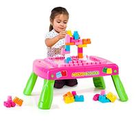 Table de Blocs Pliante avec 20 Molto Blocks pour Construire et développer l'imagination (Rose)