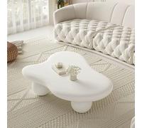 Table de bout moderne avec 3 jambes, dessin animé table de thé intérieure irrégulière, jolie table basse moderne, coin rond épaississant la table d'extrémité, salon minimaliste funky Beauty Comes