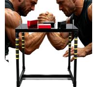 Table de Bras de Fer Amovible avec coudières Confortables | Coussinet en acier et avant-bras en cuir résistant aux rayures, base robuste, poignée améliorée