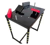 Table de Bras de Fer Professionnelle 90 x 65 cm, Cadre en Acier Robuste, réglable, avec poignées et coudières en Acier, idéale for Les salles de Sport, Les Clubs et la Maison.(Noir)