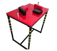 Table de Bras de Fer Professionnelle | Cadre en Acier Robuste 90 x 65 cm | Réglable for Main Gauche/Droite | Usage à Domicile et en Salle de Sport | Équipement de Musculation du Haut du Corps(Red)