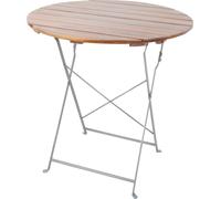 Table de brasserie pliable acacia acier Ø80cm